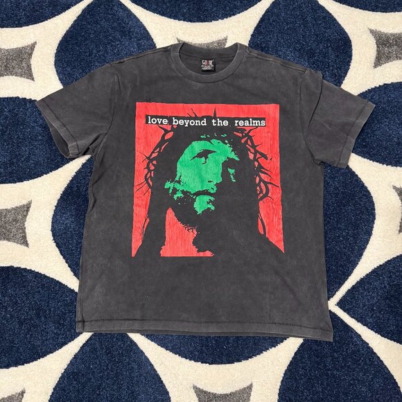 Saint Michael Love Beyond T-Shirt Black Mens Size Large - Picture 1 of 3